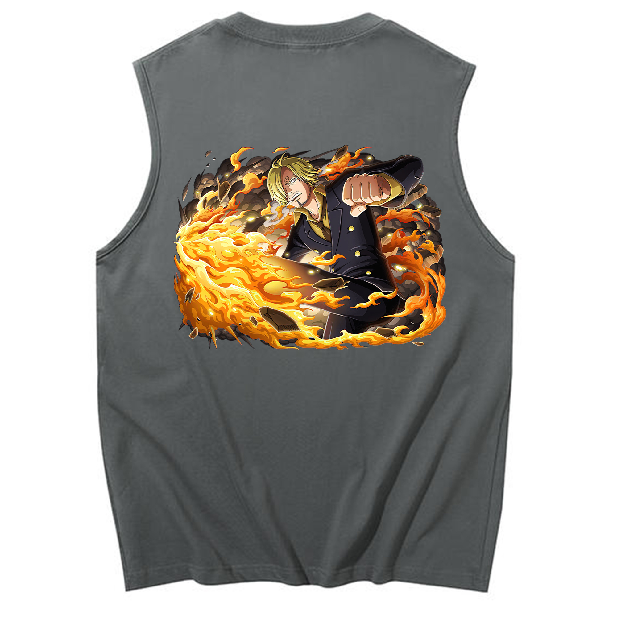 （画像用） ワンピース サンジ ONE PIECE Sanji コットン100％タンクトップ（背面プリント）